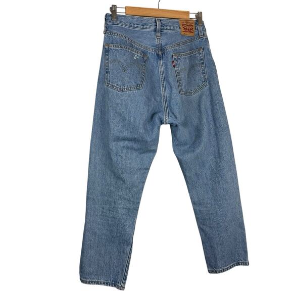 Levi's Jeans Womens 28 Premium 501 Original Fit Distressed Button Fly - Picture 8 of 12